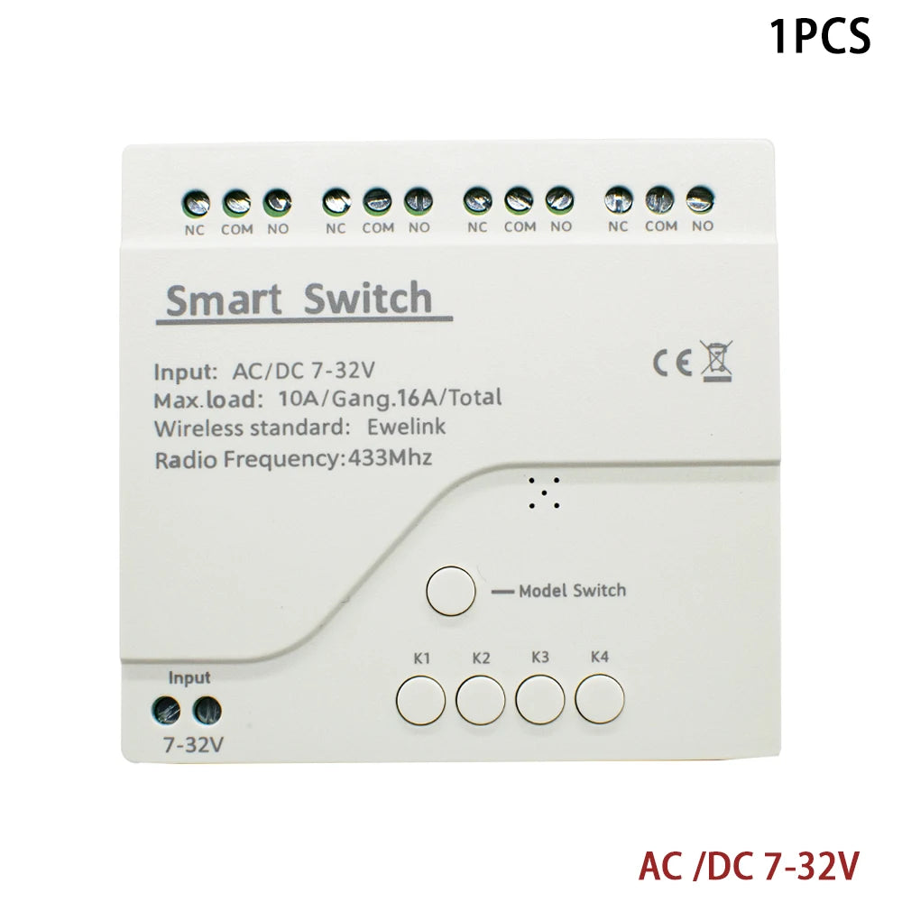 1/2/4CH EWeLink WIFI Smart Switch 7-32V 85-250V 220V Wireless Remote Control Relay Module For Garage Door Access Alexa Google