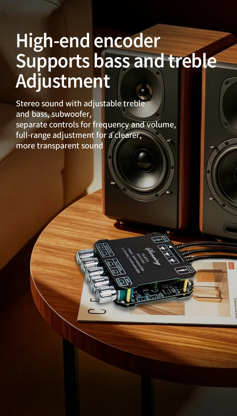 KEBIDU 2.1 Channel Digital Audio Amplifier 200W Bluetooth Audio Amplifier Board Module 12/24V Subwoofer Stereo HiFi Amp Speaker