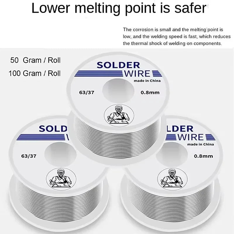 1 Piece Solder Wire High Purity Solder Wire Diameter 63/37 0.8/1mm Mixed Tin Rosin Core Solder Wire for Electrical Welding