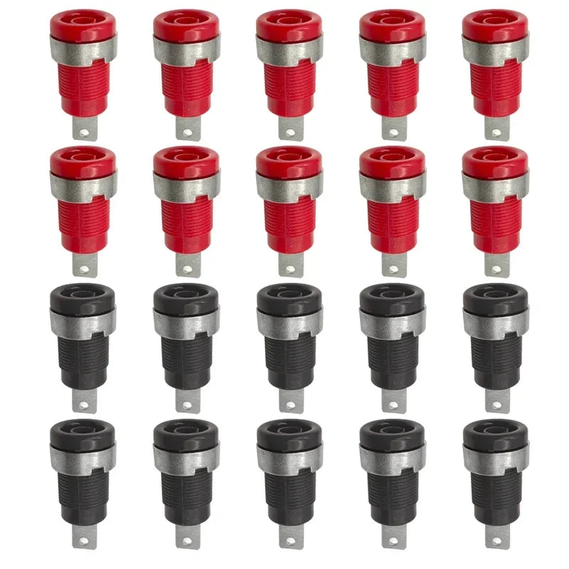 20PCS 4mm Banana Socket Connector 32A Insulated Female Jack 5 Colors Panel Mount Connector for Electrical Connection