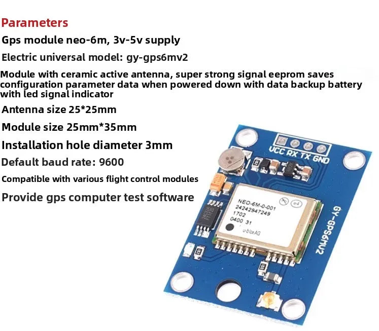 NEO-6M/7M/8M GPS Module for 51 MCU STM32,Arduino,APM2.5 Flight Control.High Sensitivity,Low Power,Fast Positioning with Antenna!