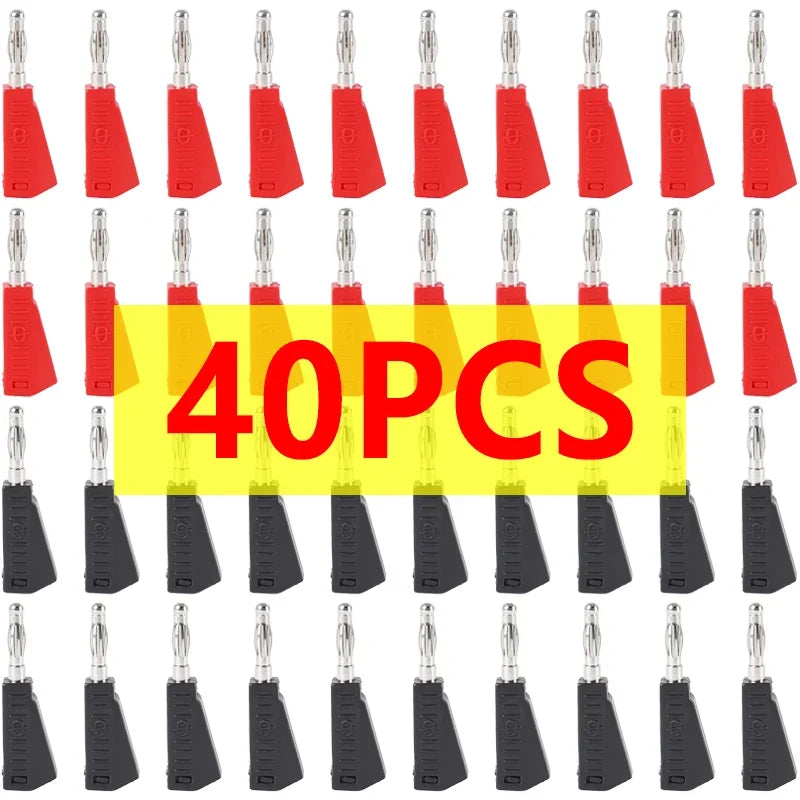 40/200Pcs Stackable Banana Plug 4mm Banana Plug Soldering Electrical Connector DIY Tools Copper Nickel Plated Banana Plugs
