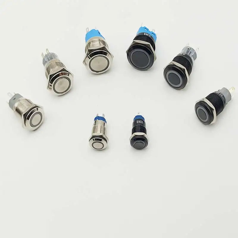 Push Button Switch Electric Waterproof Power 6v 12v Led Light Momentary on Off 8/10/12/16/19/22/25/30mm Micro Pressure Switches