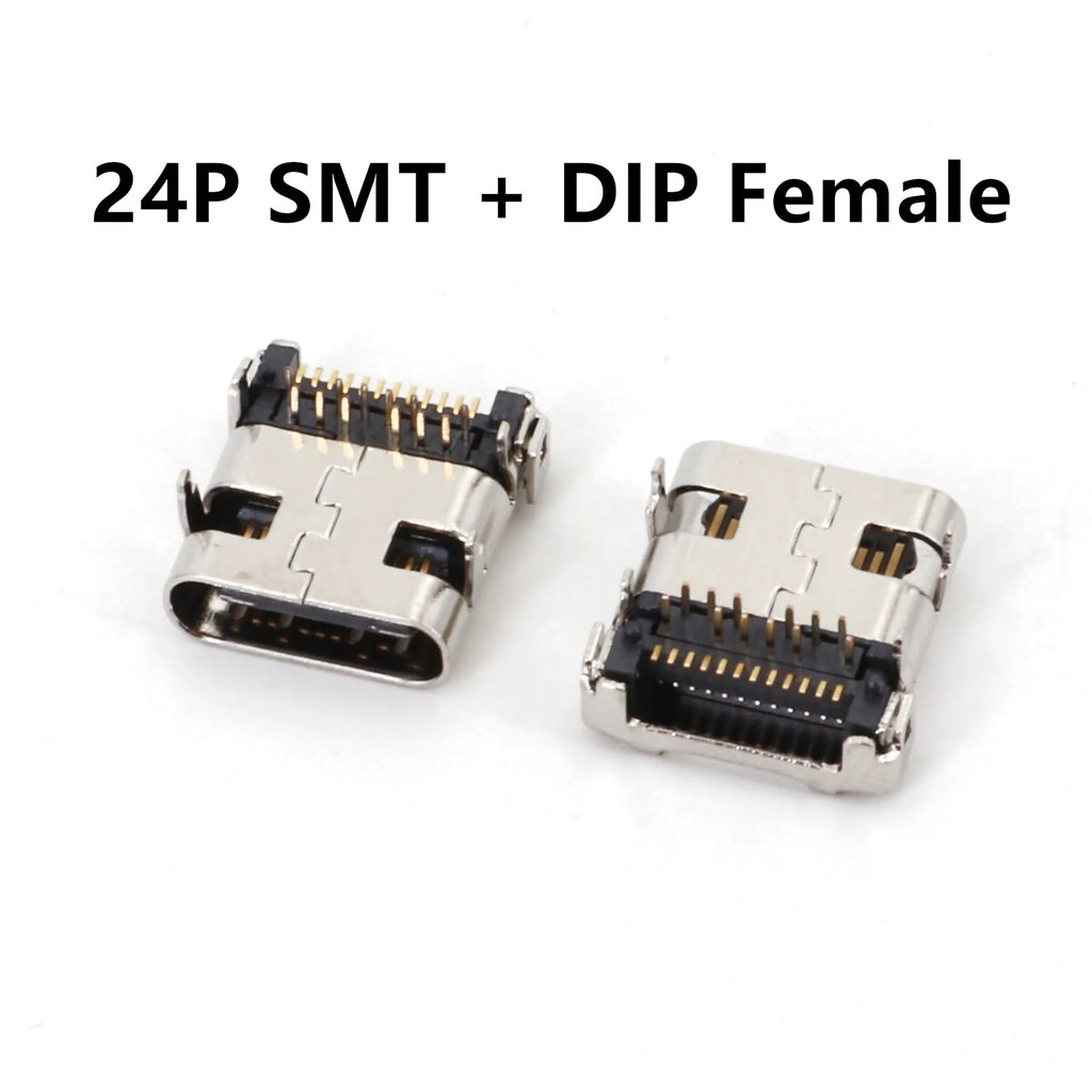 10Pcs USB 3.1 Type C 6/16/24 Pin Connector Male Female Charging Port PCB Mount Solder Socket
