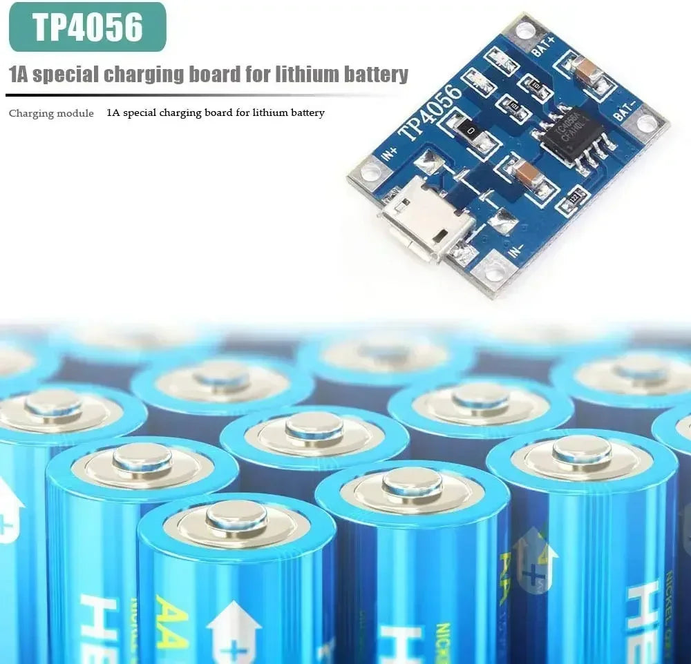 USB Type-C TP4056 Charging Modules 5V 1A 18650 Lithium Battery Charger Board with Protection Features Micro USB/Type C Interface