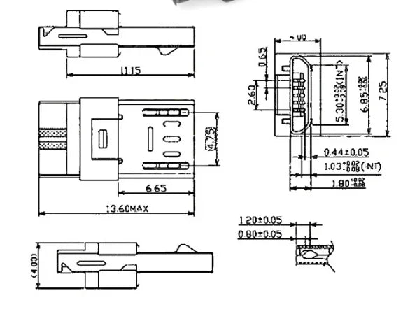 Type A Male Female USB 4 Pin Plug Socket Connector With Black Plastic Cover Type-A DIY Kits