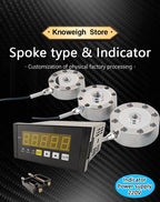 Compression/Tension Spoke Load Cell 30kg-5t Options, 5-Digit Display Controller, Relay Outputs OUT1/OUT2 8 Mounting Holes