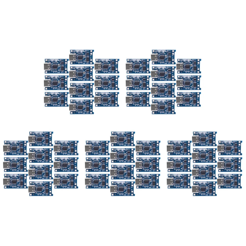 50-1pcs TP4056 3A 5V Lithium Battery Charging Board Module Micro USB/Type-c Interface Charging Protection 2-in-1