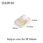 COB Led Strip Connector Light Strip Wire Connectors 2 3 4 Pin L-shaped For 5 8 10mm Width PCB Single Color RGB CCT Strip