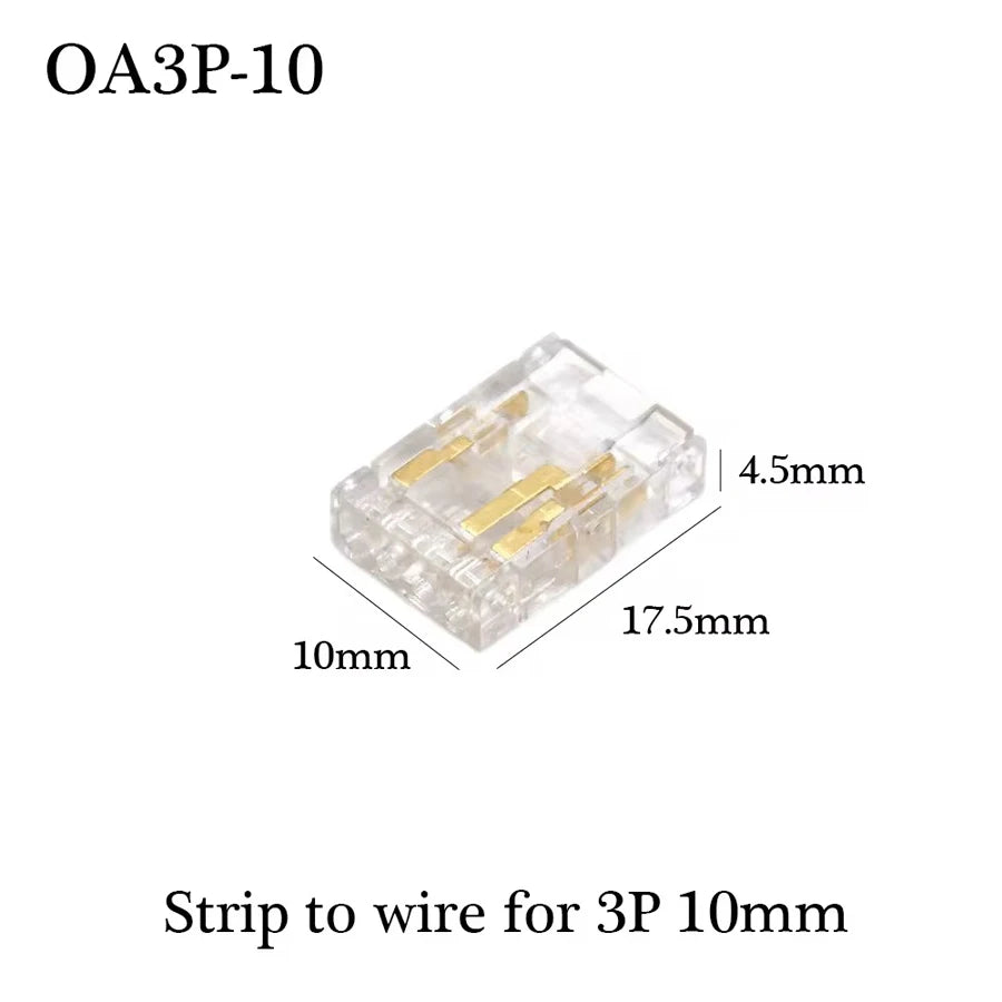 COB Led Strip Connector Light Strip Wire Connectors 2 3 4 Pin L-shaped For 5 8 10mm Width PCB Single Color RGB CCT Strip