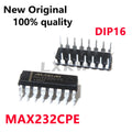 10-100/PCS New MAX232CPE MAX232 DIP16 RS-232 receiver chip In Stock