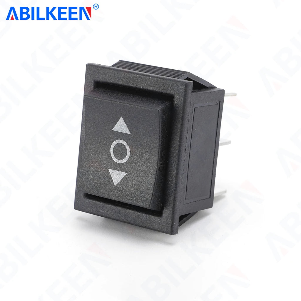50PCS/LOT ABILKEEN KCD2-203-3 Rocker Toggle Switch DPDT 6Pin Latching/Momentary(Reset) 3Position KCD2 Rocker Switch 16A 250VAC