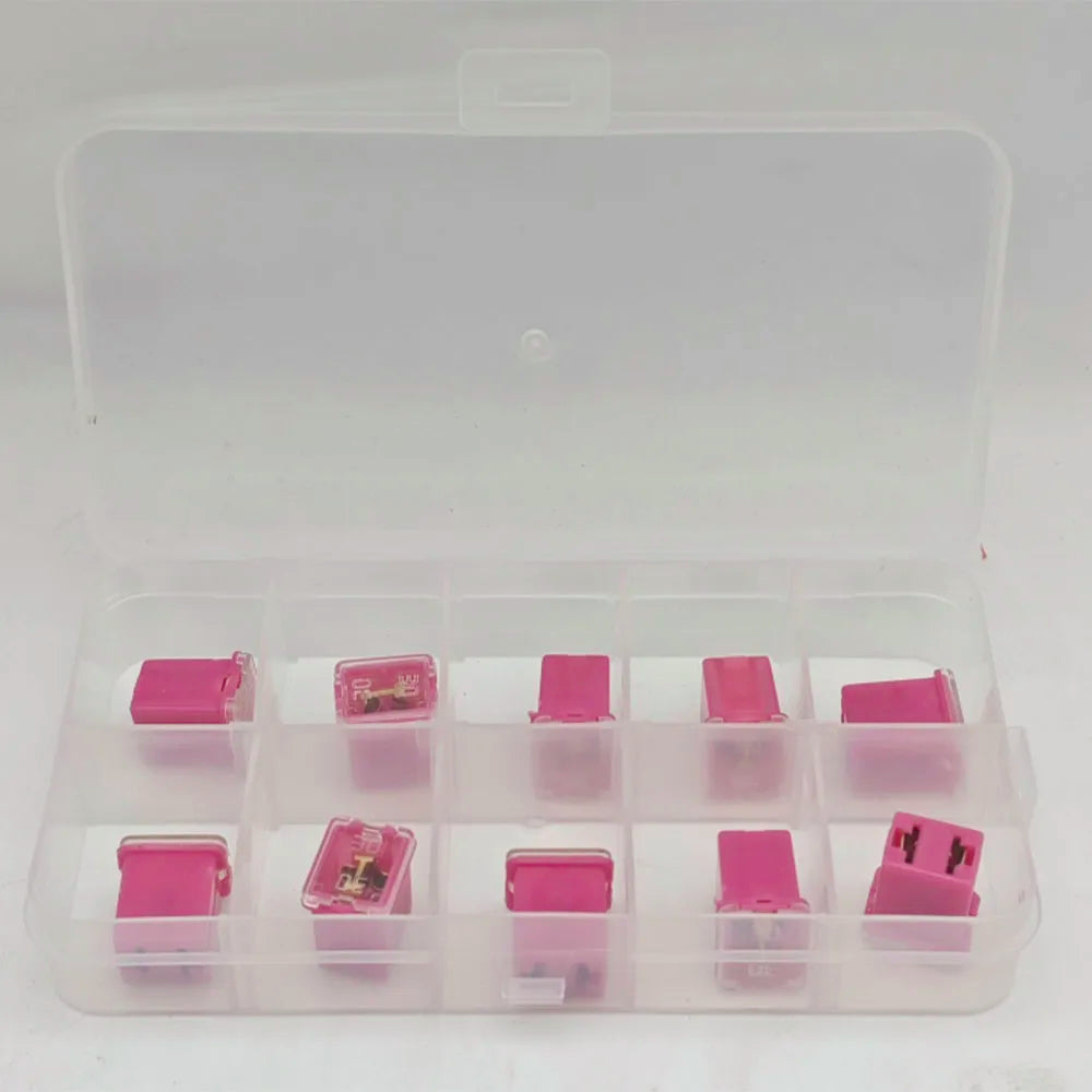 10pcs Box Jcase Fuse kit 20A/30A/40A Square Jcase Fuses Low Profile Box Shaped Fuse fusible for SUV Cars Trucks Boats Automotive
