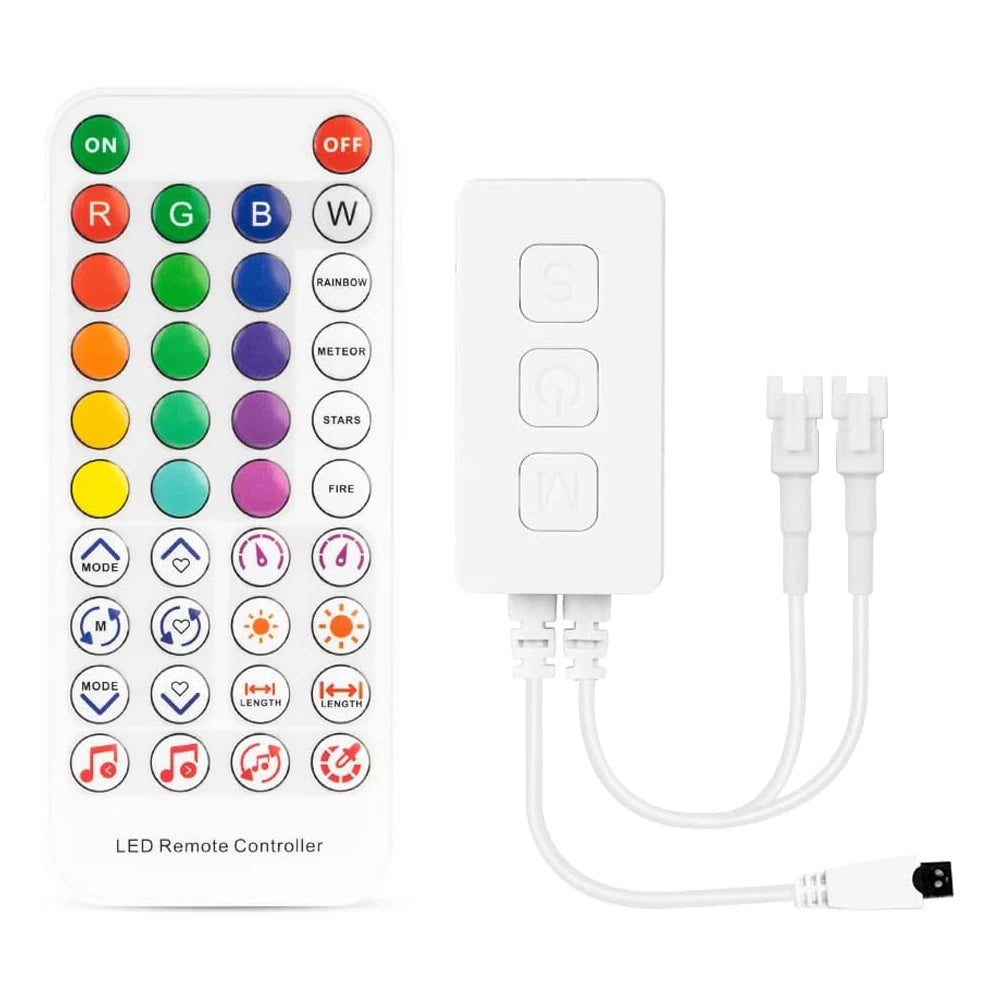 Wholesale SP611E DC5V-24V WS2812B WS2811 Bluetooth Music LED Strip Controller IR38 Keys Remote APP For Addressable LED Lighting