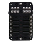 6/12 Way Blade Fuse 12-24V Car Boat Fuse Box Holder with Plastic Cover for Power Panel Board Camper RV Accessorie