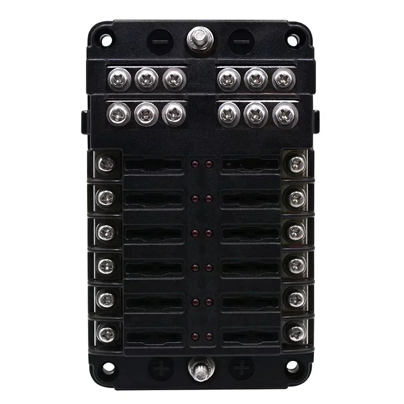 6/12 Way Blade Fuse 12-24V Car Boat Fuse Box Holder with Plastic Cover for Power Panel Board Camper RV Accessorie