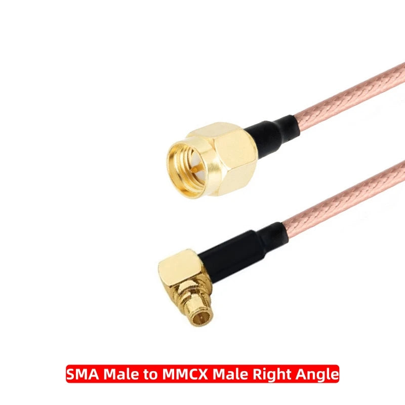 MMCX Male Straight Right Angle 90 Degree to SMA Female Male Flange Panel Mount RG316 Pigtail FPV Antenna Extension Cable for RC