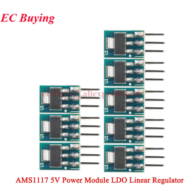 100Pcs/1pc AMS1117 3.3V 5V Power Supply Module AMS1117-3.3 AMS1117-5.0 LDO Linear Voltage Regulator Board 800mA PCB