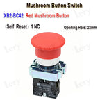 1Pcs XB2-BG21 XB2-BA31 XB2-BS54 22mm Knob Key Start Inching Power on Button Switch Self Reset Small Mushroom Head Emergency Stop