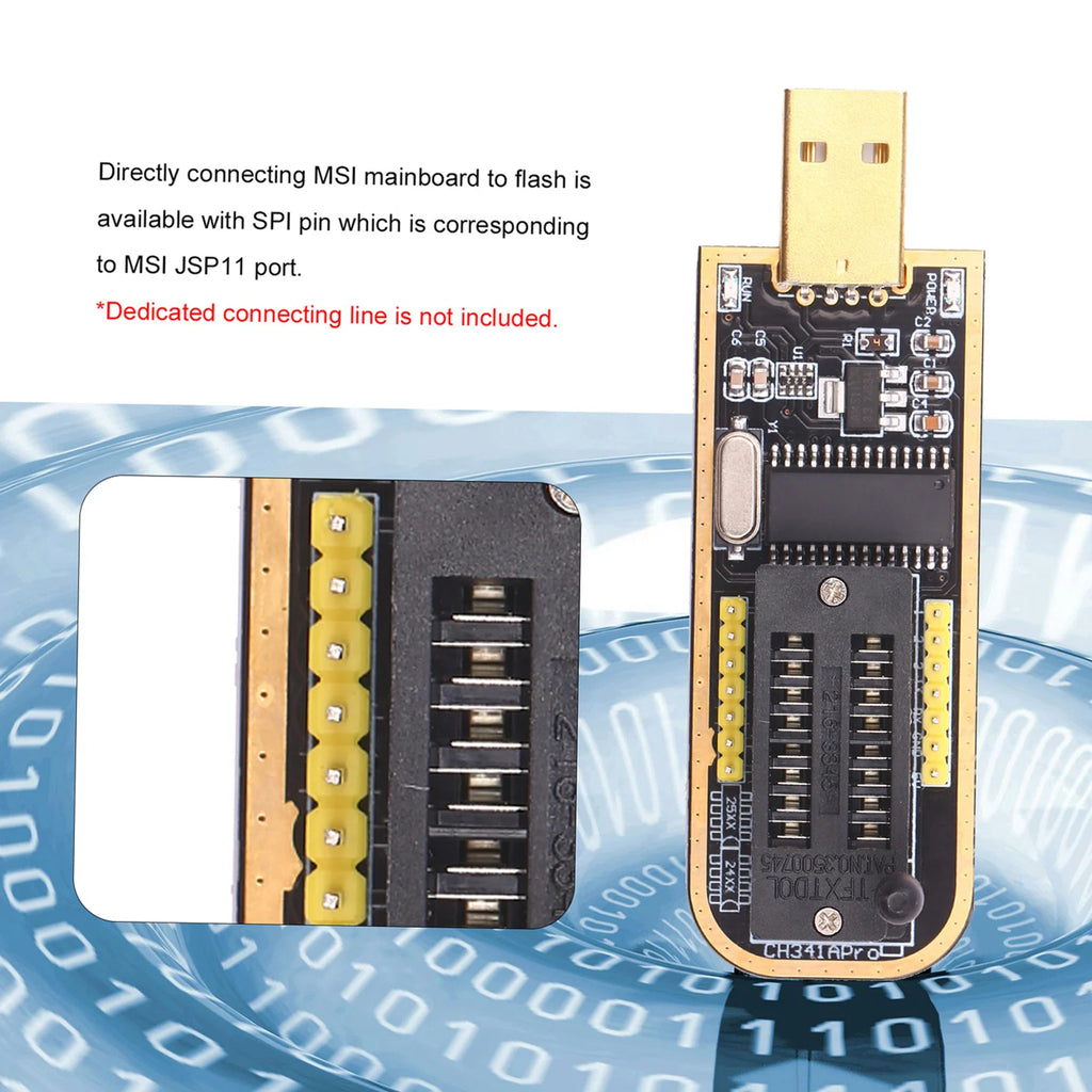 CH341A USB Programmer  BIOS Flasher Programmable Logic Circuits with SOP8 Flash Clip Suitable for 24/25 Series Chip