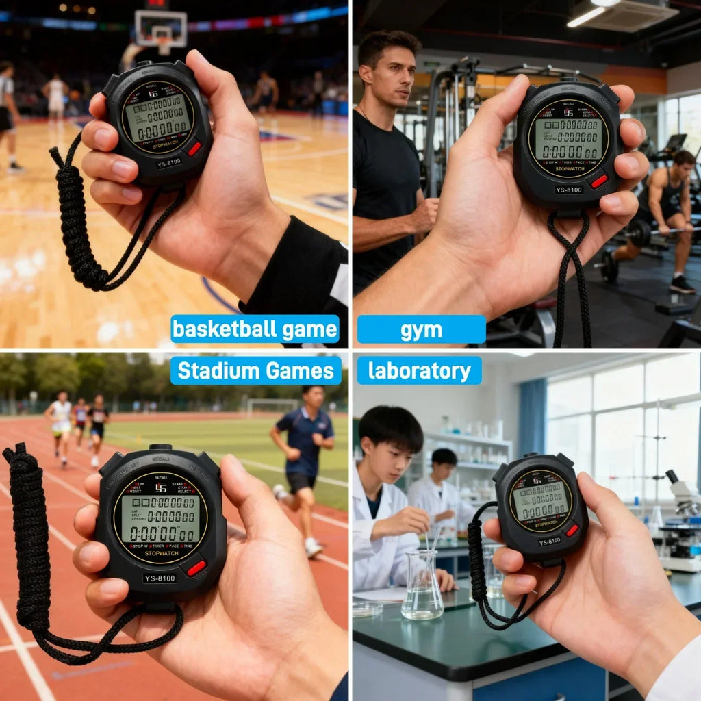 Waterproof Digital Stopwatch, 100-Lap Sports Timer with Neck Lanyard for Running, Swimming, Training - Stopwatch for Men Women