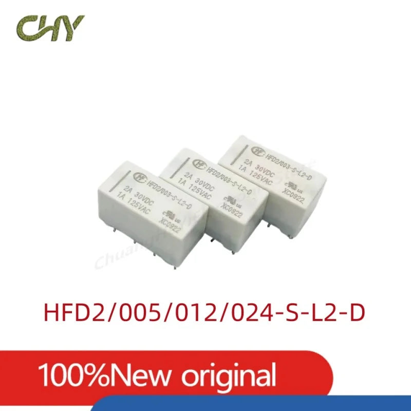 5V Coil Bistable Latching Relay DPDT 30VDC 2A 1A 125VAC HFD2-005/012/024-S-L2-D HFD2-005/012/024-M-L2-D HFD2-005/012/024-M/S