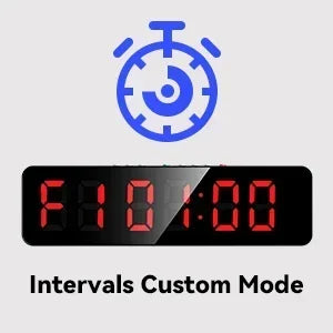 Gym Timer with Remote 12''x 3.5''Ultra-Clear Interval Timer with LED Countdown/Up Wall Clock Power Fitness Timer Stopwatch