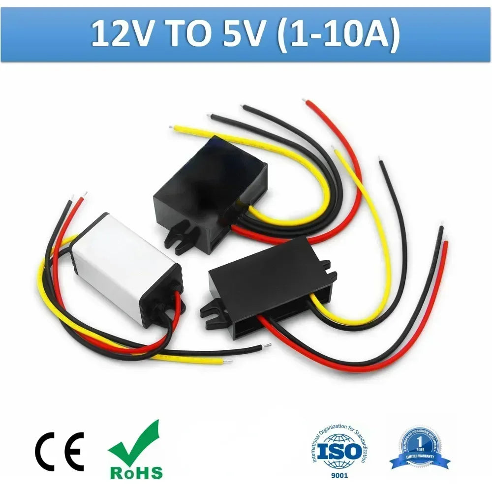 12V to 5V 1A 2A 3A 5A 8A 10A Buck DC-DC Power Converter Plastic Shell Step down 8-36V to 5V Voltage Regulator Stabilizer Module