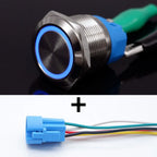 16mm 19mm 22mm Metal Push Button Switch Led Backlit On Off Car Engine Power Start Stop Waterproof With Wire 1NO1NC 5V 12V 220V