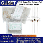 1000pcs 1/8W 1/6W Carbon Film Resistor 5% 0.125W 1K 4.7K 10K 22K 47K 100k 200k 220k 510k 470K 1M Ohm 10 100 200 220 330 470 Ohms