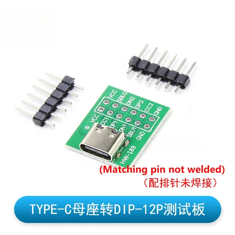 5pcs TYPE C USB 3.1 Type C Connector 16 Pin Test PCB Board Plate Adapter Socket For Data Line Wire Cable Transfer
