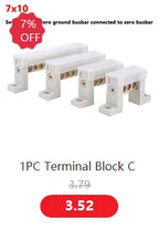 Bridge type guide rail type zero line busbar green flame-retardant terminal block 6 * 9 distribution box zero ground busbar conn