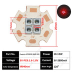 10W High Power LED Chip IR Infrared 660nm 680/730/760/810/850nm 12W 3535 Bead 2V 4V 8V 700/1400/2800mA For Night Vision Security