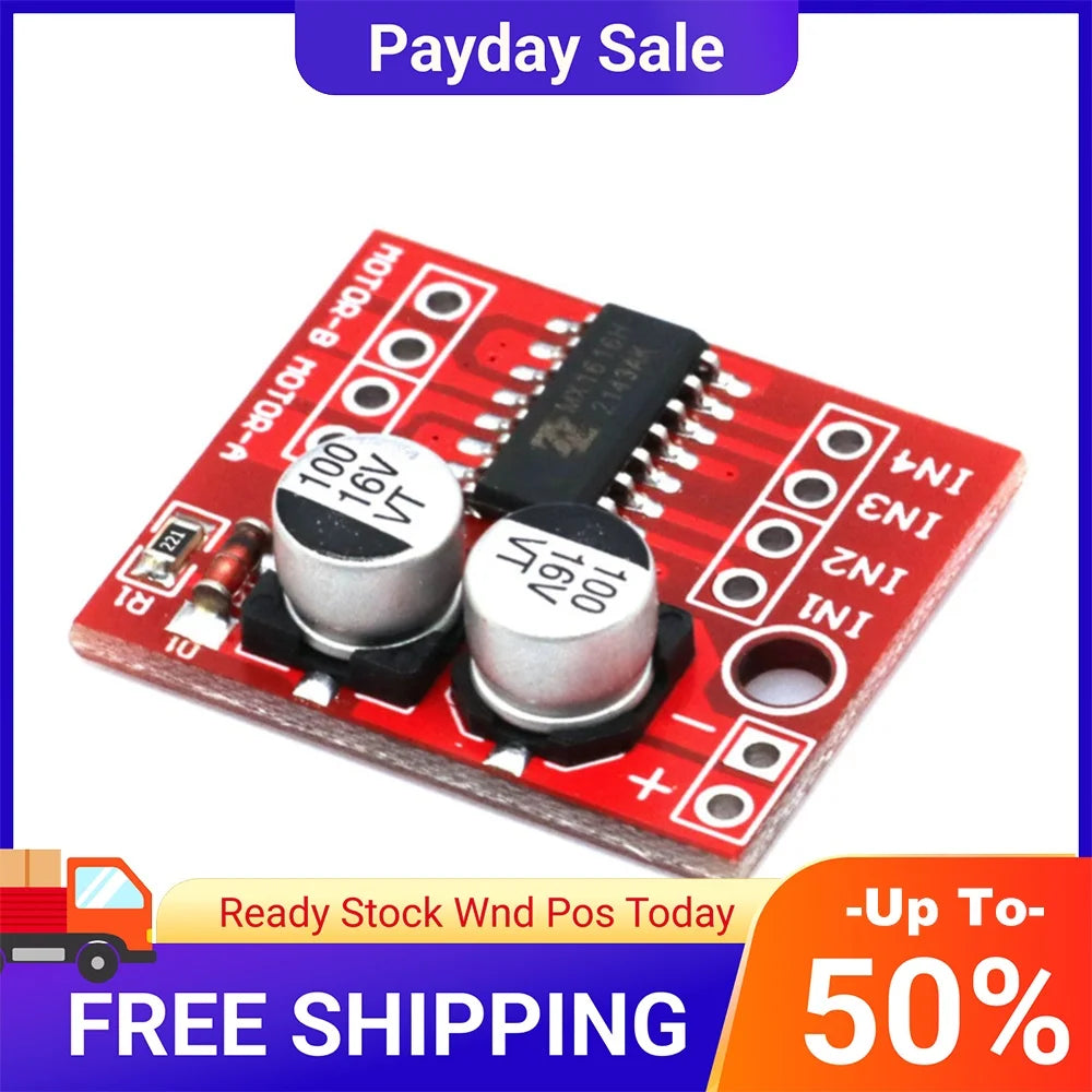 L298N 2-Way DC Motor Driver Module DC 2V-10V 1.5A Driver Module PWM Speed Dual H-Bridge Stepper Motor Driver