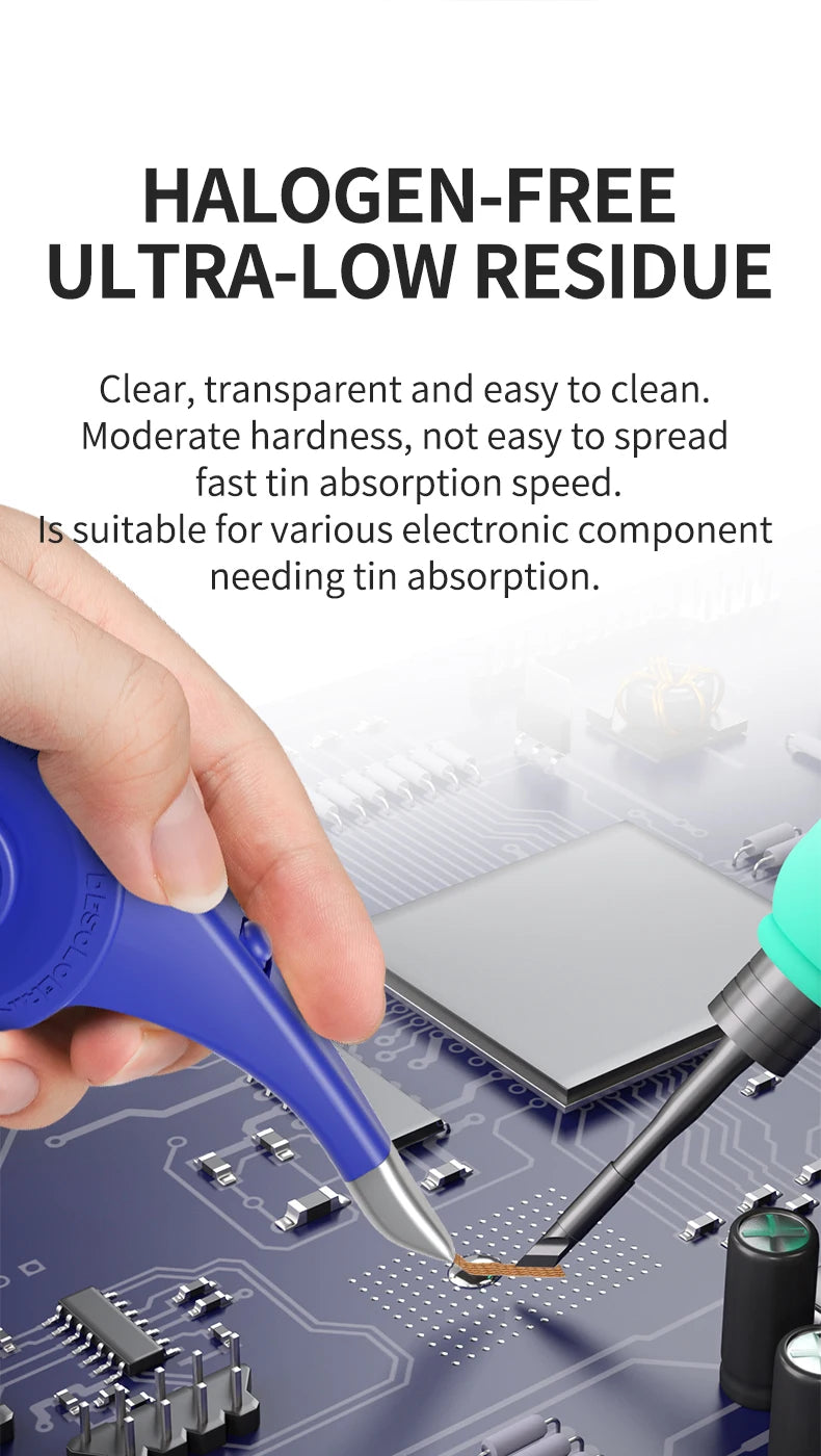 MECHANIC SR20 Desoldering Wire 1.0 2.0 3.5mm Width 2M Meters For Remove Residual Solder for Electronic Component Tin Absorption