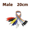 10pcs-5-1pcs 20cm 30cm Alligator Clip To Dupont Wire 10Pin Male Crocodile Clip To Jumper Wire 10pin Female Test Lead for Arduino