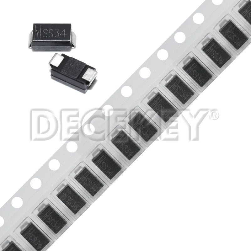 50pcs SS34 SMD Diode 3A/40V Schottky Diodes SMA Package DO-214AC Model 1N5822