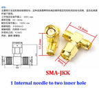 1/3/5piece SMA Male Female RF Straight Connector 90 Degree Right Angle Tee Type 3Way Splitter RPSMA To RP-SMA Male Adapter