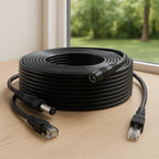 BNC Video + DC Power Extension Cable 5-50M | Outdoor 2-in-1 Coax Cable for CCTV DVR AHD TVI CVI Camera System