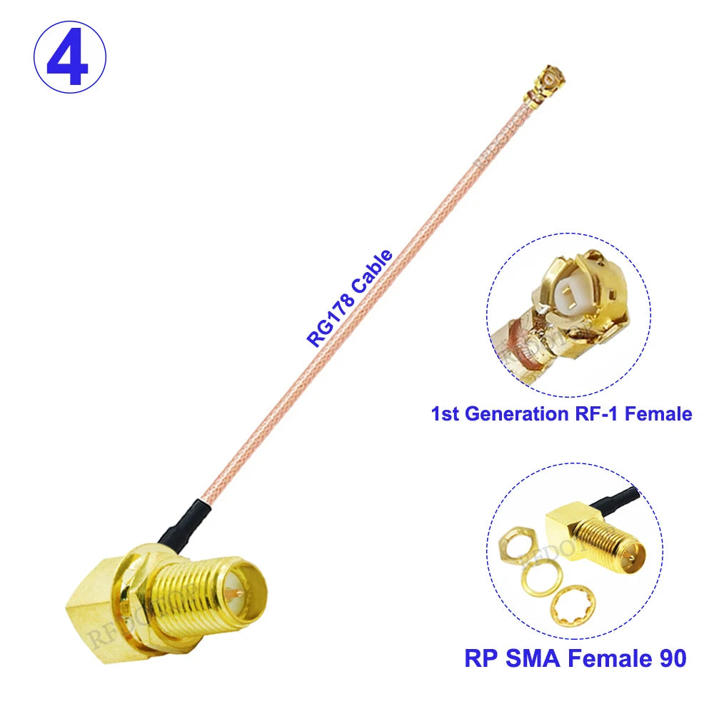 1Pcs RG178 SMA to IPX Cable SMA Male/SMA Female to U.FL IPX-1 RF-1Female Connector RF Coaxial Pigtail Antenna Extension Cables