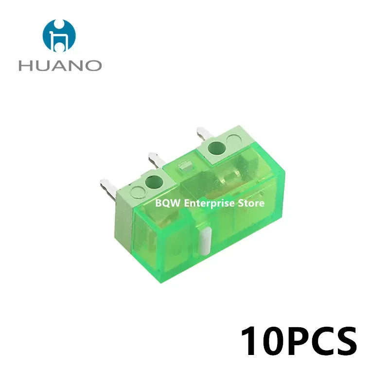 10Pcs New HUANO Mouse Switch Button Yellow Green Purple Transparent White Dot- 90M 100M 120 Million Click Lifespan