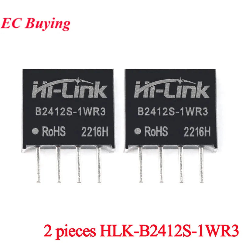 2pcs/1pc DC DC Isolated Power Module 1W Hi-Link B2405S B2412S B2424S 1WR3 24V to 5V 12V 24V Converter Voltage Transformer Module