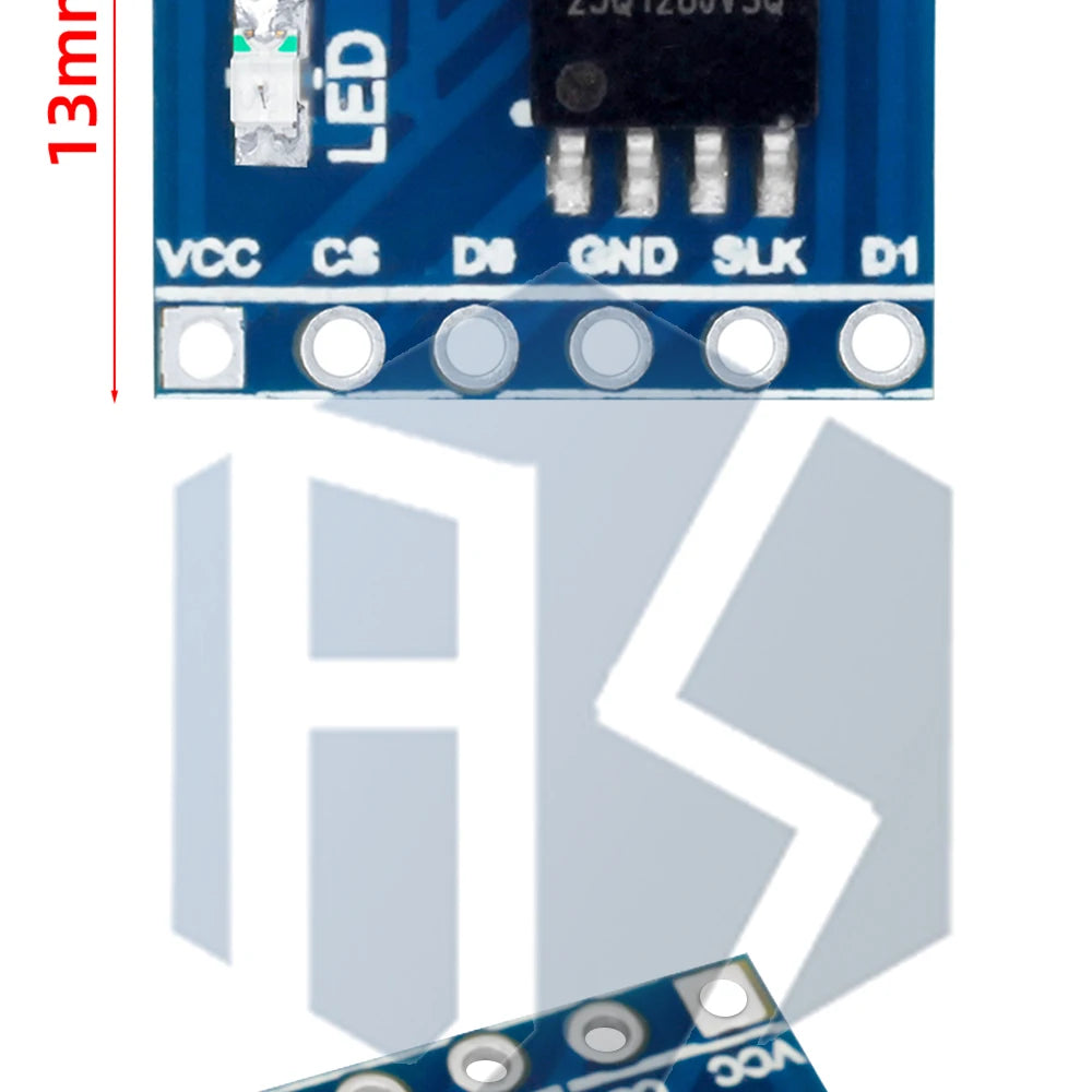 W25Q128FV 128Mbit (16MB) SPI NOR Flash Memory Module - 3.3V BV/FV Package for STM32 Development