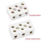 1/2Pcs 380V/25A 3Way 8Hole Ceramic Wiring Terminal Block High Frequency Porcelain Electrical Wire Connector Electrical Equipment