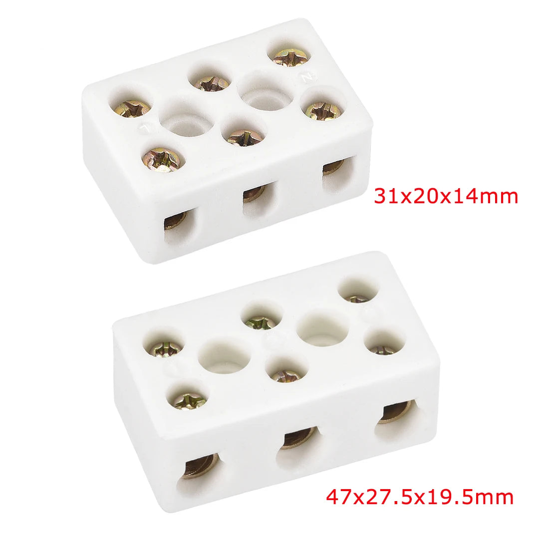 1/2Pcs 380V/25A 3Way 8Hole Ceramic Wiring Terminal Block High Frequency Porcelain Electrical Wire Connector Electrical Equipment