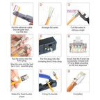 1-50Sets Shielded RJ45 Cat7 Pass Through Connectors with Strain Relief Boots RJ45 Plug Connector Cover Modular Network Plug Cap