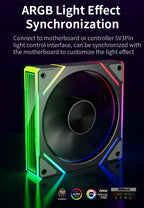 TEUCER Prism  ARGB PC Fan 12cm Computer Case Fan Kit Water Cooler 4pin PWM 5V 3PIN Cooling Fans