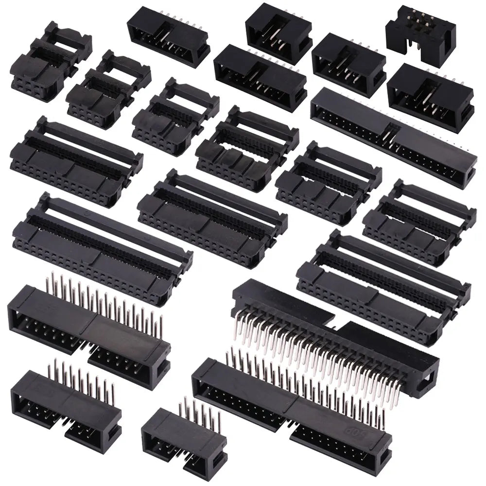 2.54MM Pitch 6 Position 8 10 14 16 18 20 24 26 30 34 40 Pin DC3 Header Male Socket Female IDC Socket IDC Connector Ribbon Cable
