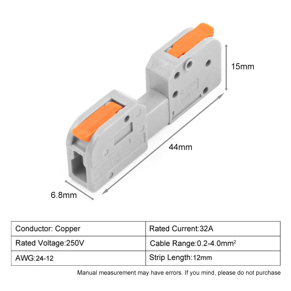 5PCS Male Female Docking Electrical Wire Connector Quick Universal Plug-in Type Butt Conductor Wiring Terminal Block With Lever