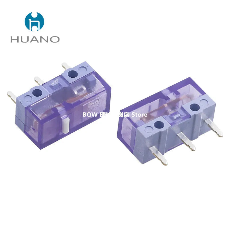 10Pcs New HUANO Mouse Switch Button Yellow Green Purple Transparent White Dot- 90M 100M 120 Million Click Lifespan